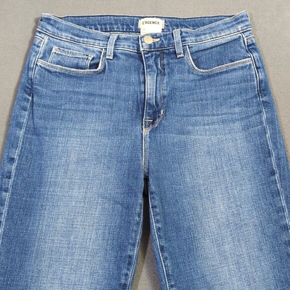 L'agence Jeans Women's 29 Blue Harris High Rise Cropped Denim - Picture 4 of 12